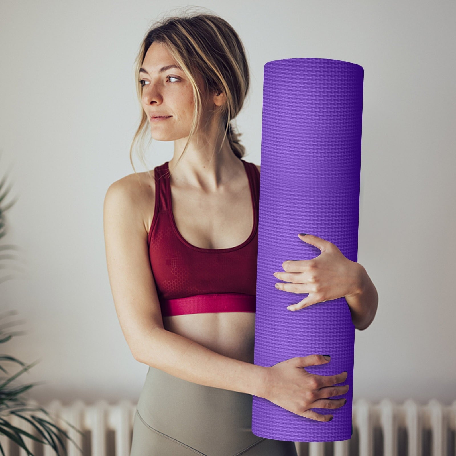 Cork Rubber Yoga Mat – Purple