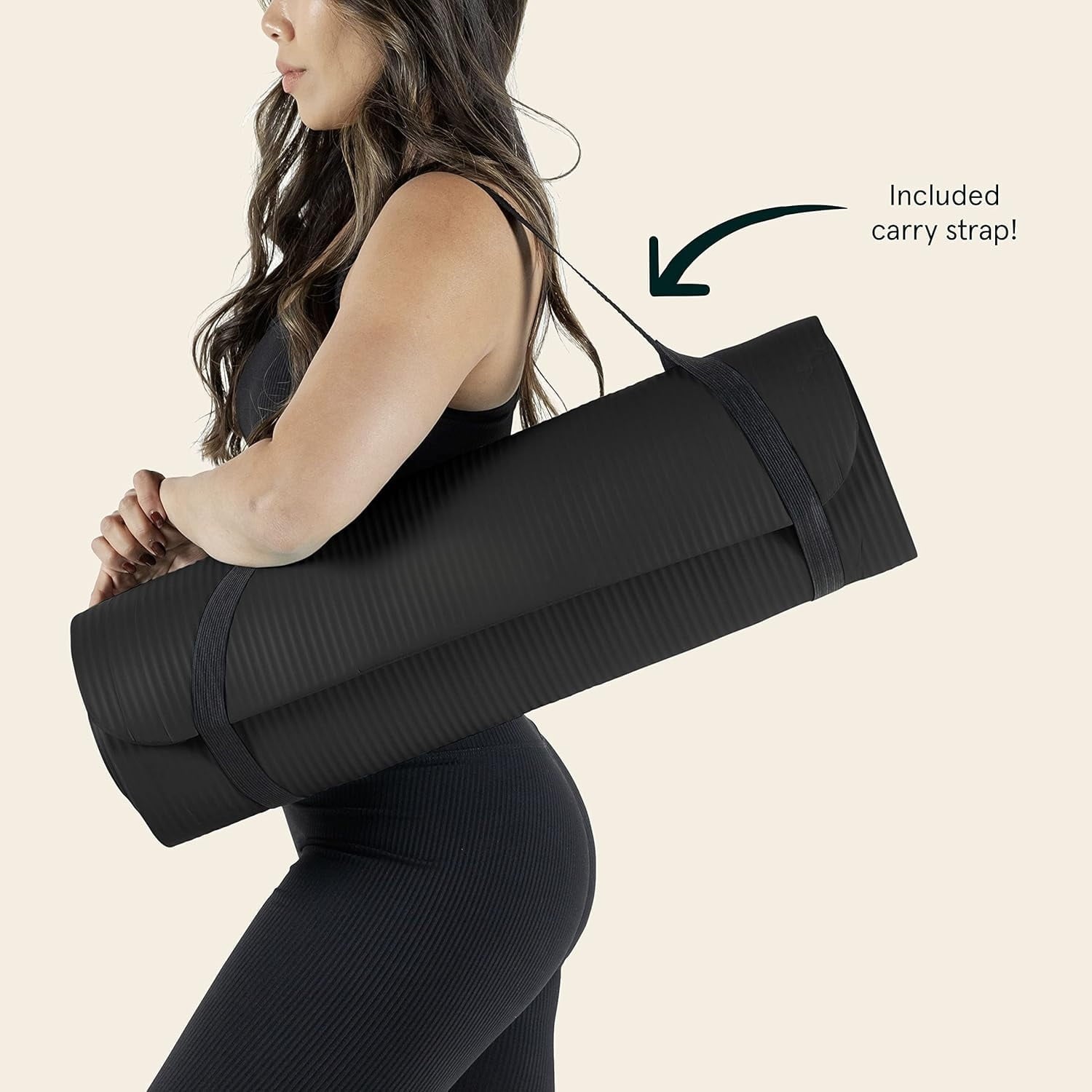 Thick Non-Slip Yoga Mat – Black