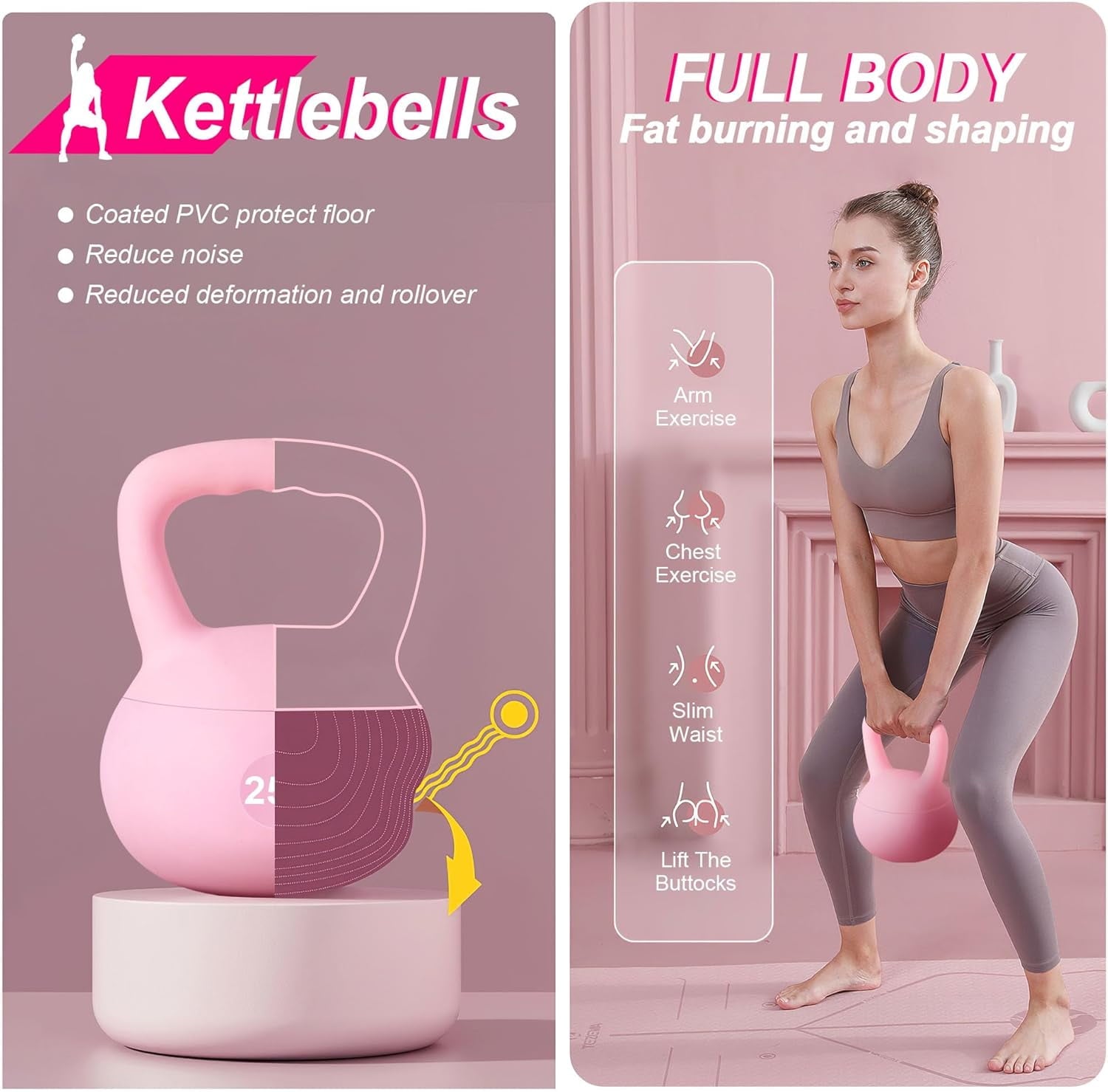 Soft Kettlebell – Pink, 25lbs