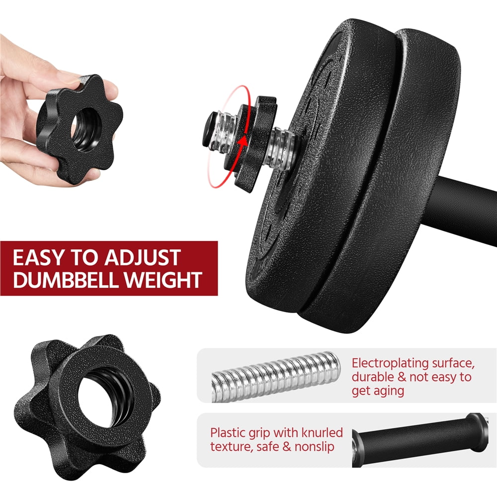 Adjustable Dumbbell Set – 44lb, Black