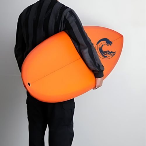 Surfboard 6 feet 6 inches Futures fin system Orange color