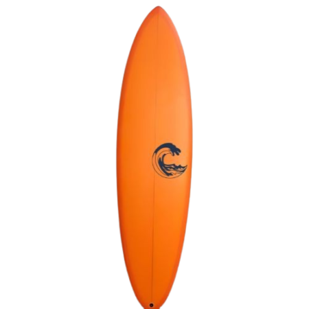 Surfboard 6 feet 6 inches Futures fin system Orange color